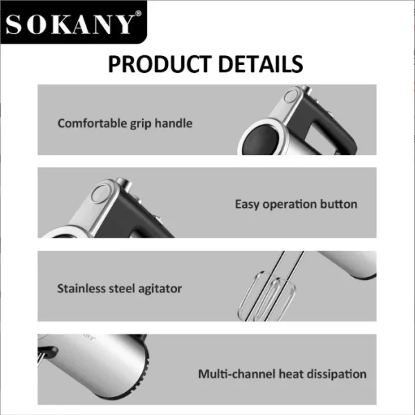 🧁 خلاط يدوي 3 في 1 من SOKANY – Image 5